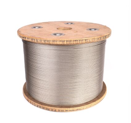 Polished 1x7 Stainless Steel Wire Rope with Temperature Range -40°C To 150°C and Moderate Flexibility for Construction and Marine Use